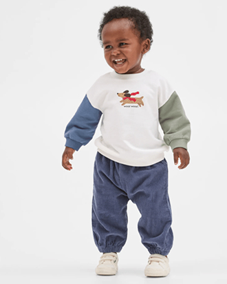 Baby organic cotton fleece sweater and pants set*