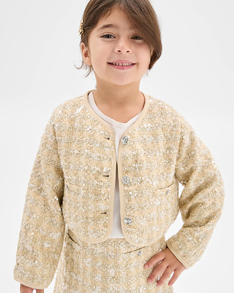 Girls 2-8 sequin                 blazer boucle jacket