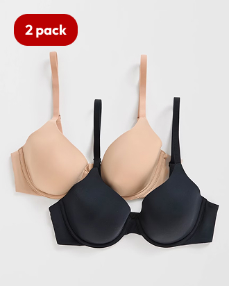 2 pack perfect underwire t-shirt bra