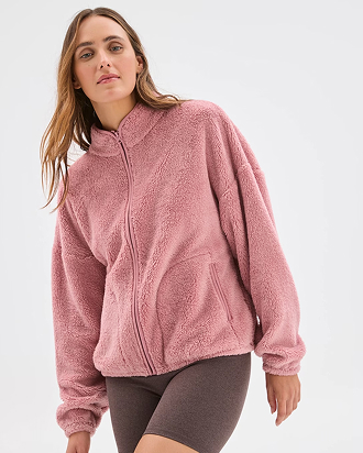 Active sherpa zip through jacket