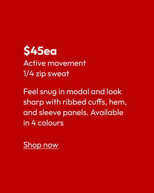 Active movement 1/4 zip sweat