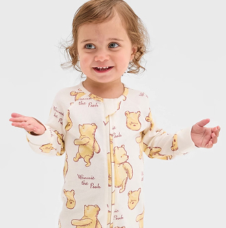 Disney Winnie The Pooh Baby Organic Cotton Rib Footless Coverall