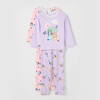Bluey Australian Cotton 2 Pack Younger Kids' Knit PJ Set. Size 1-7
