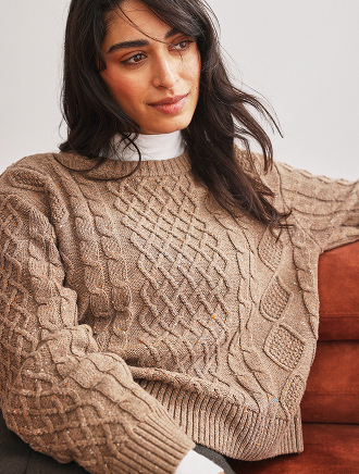 Australian cotton blend cable knit sweater