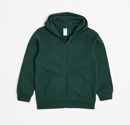 Australian Cotton blend school zip through fleece jumper