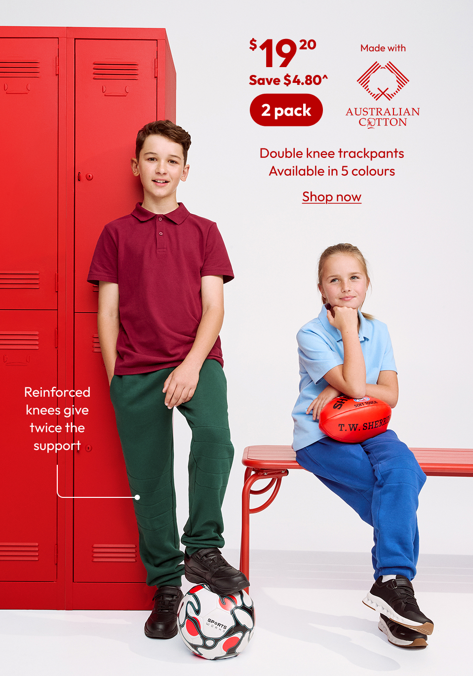 Double knee trackpants Available in 5 colours