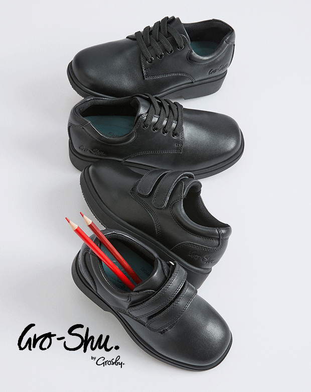 Gro-shu leather school shoes