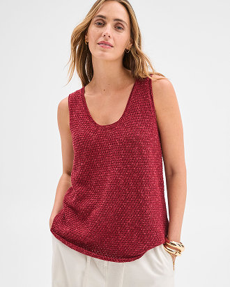 Textured knit boxy tank