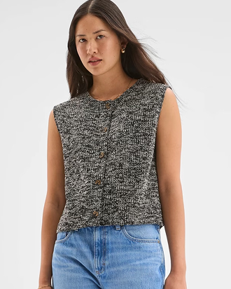 Sleeveless button through front vest