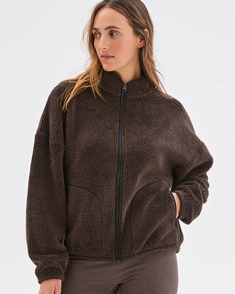 Active sherpa zip through jacket