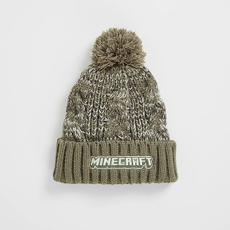 Minecraft speckle pom pom beanie