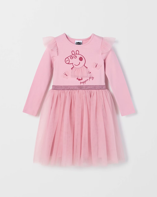 Peppa Pig Australian Cotton knit/tulle dress. Girls size 1-6