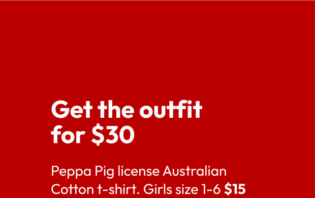 Peppa Pig license Australian Cotton t-shirt. Girls size 1-6