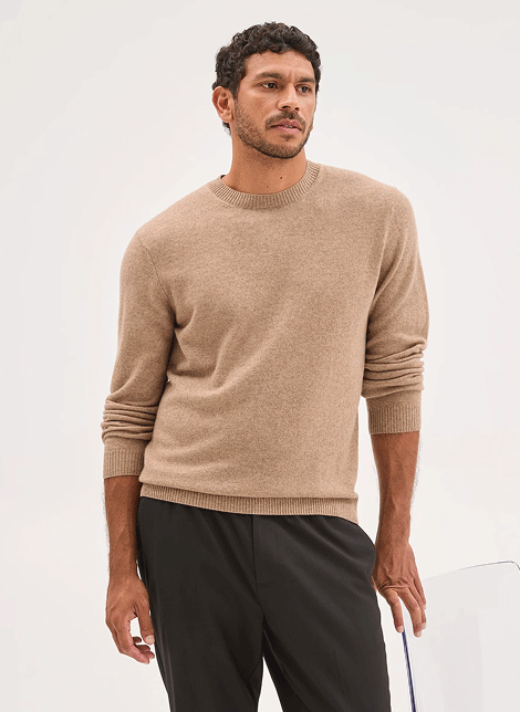 Preview Cashmere crew neck knit jumper. Available in 2 colours