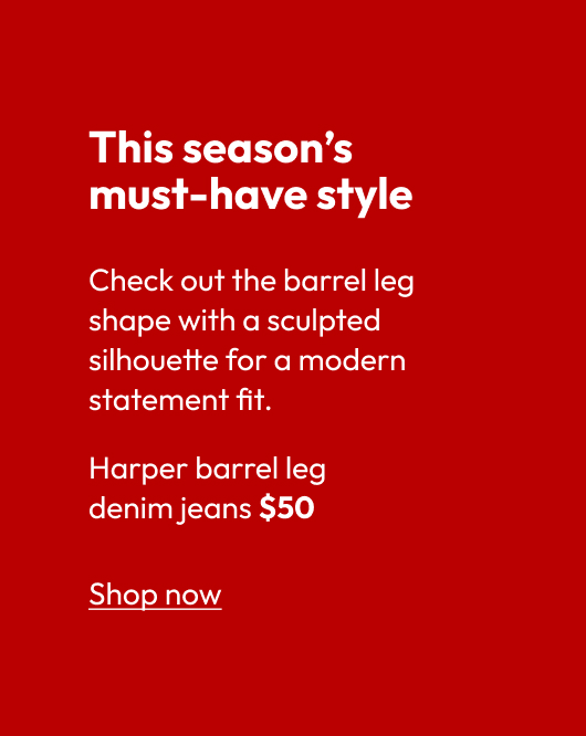 Harper barrel leg denim jeans