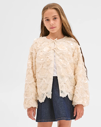 Sequin lightweight occasion jacket. Girls Size 7-16