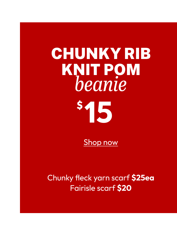 CHUNKY RIB KNIT POM beanie
