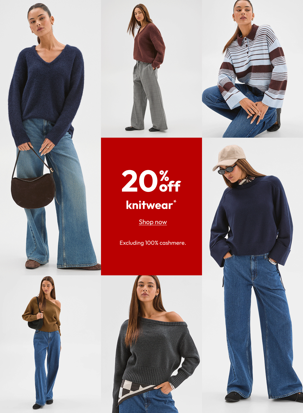 20% off knitwear*