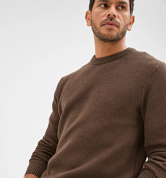 Australian Cotton Midweight Honeycomb Knit Sweater