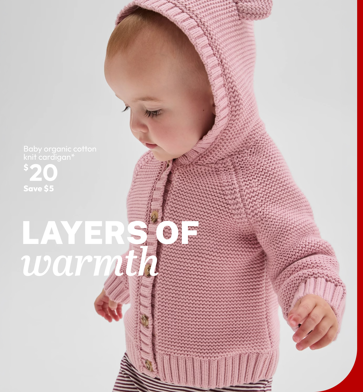 Baby organic cotton knit cardigan*