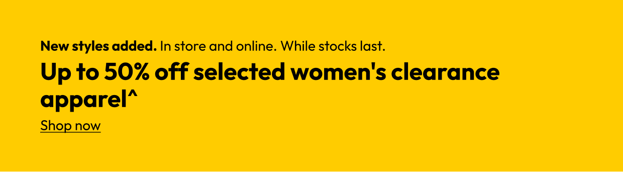 Up to 50% off selected women's clearance apparel^