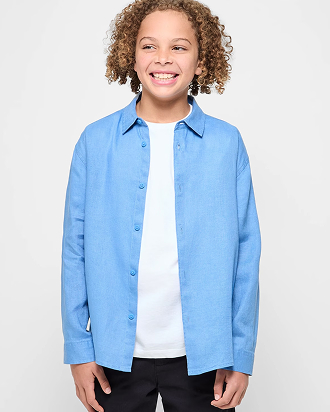 European linen long sleeve shirt^