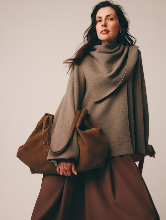 Wrap scarf knit coat