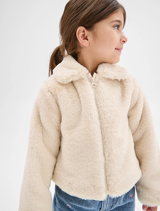 Faux fur swing jacket 