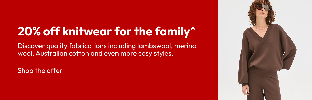 20% off knitwear for the family^