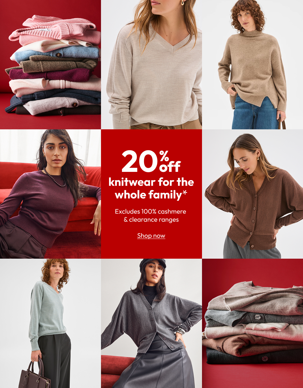 20% off knitwear for the whole family*