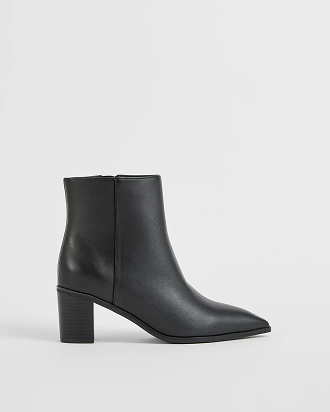 Ruby genuine leather block heel point boot