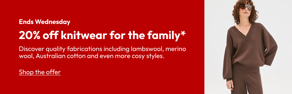 20% off knitwear for the family*