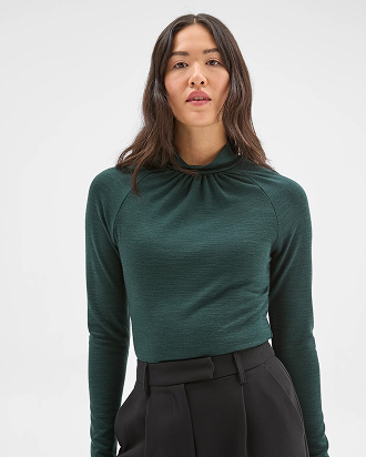 Preview long sleeve high neck drape top