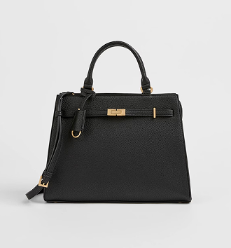 Medium clasp detail structure work tote bag