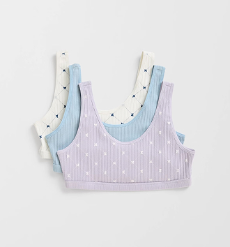 Girls size 1-16 Australian cotton 3 pack scoop hang crop top