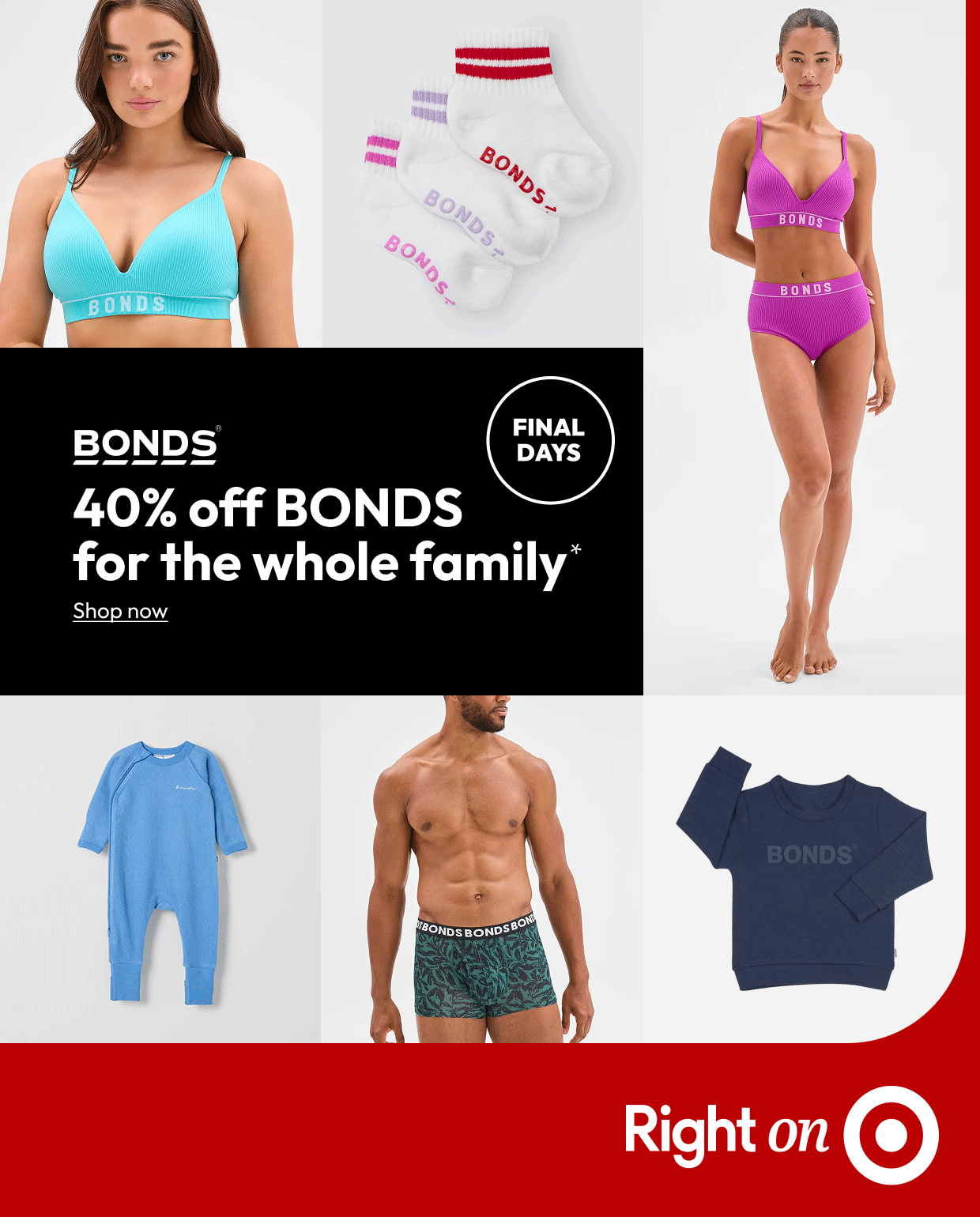 40% off BONDS for the whole family