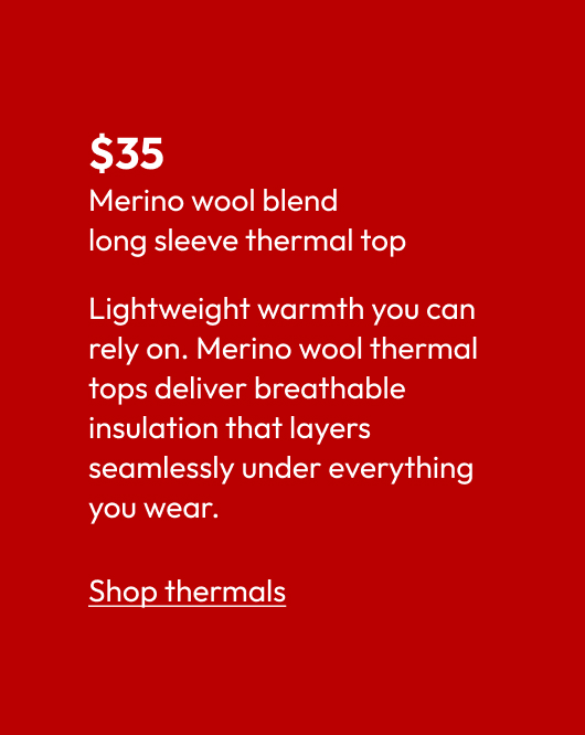 Merino wool blend long sleeve thermal top