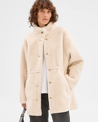 Long sleeve shearling coat