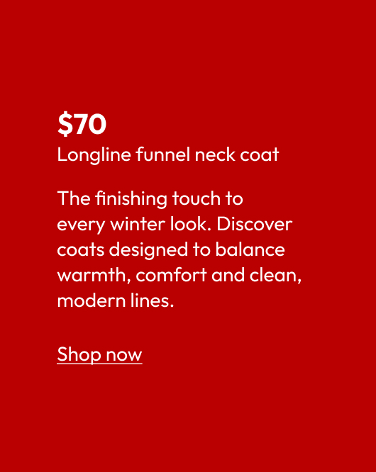 Longline funnel neck coat