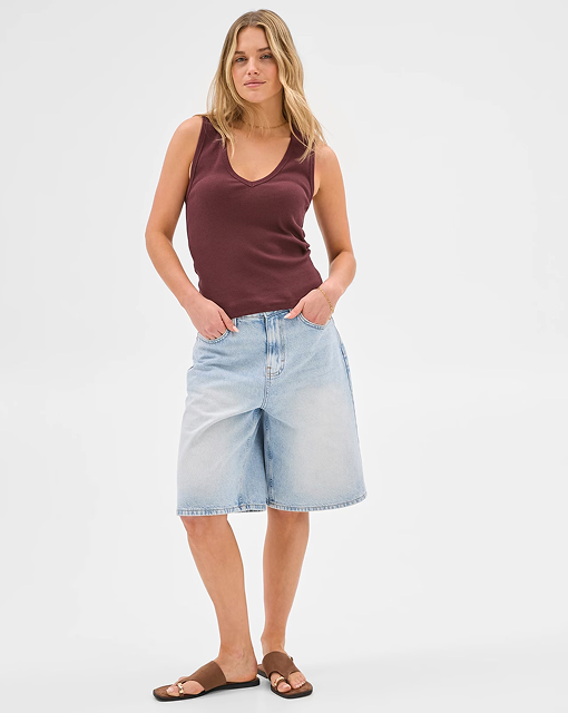 Lily Loves v-neck rib tank top