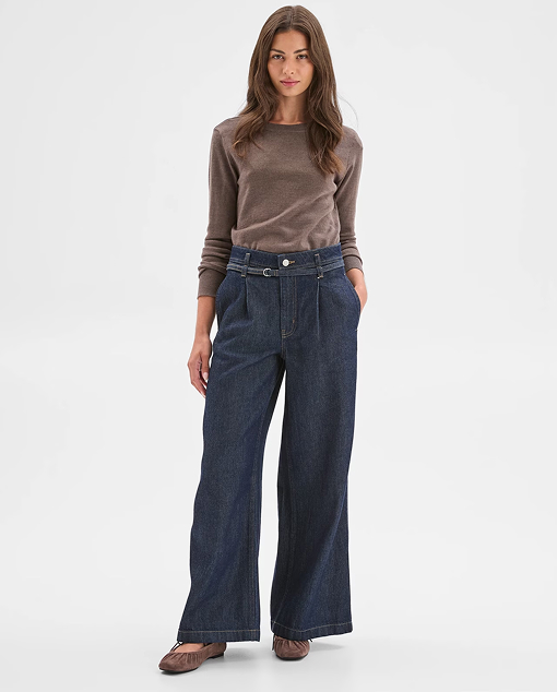 Target Petites Belted slouch denim jeans
