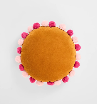 Round pom pom cushion