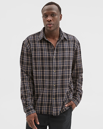 Commons Australian Cotton boxy fit long sleeve textured shirt
