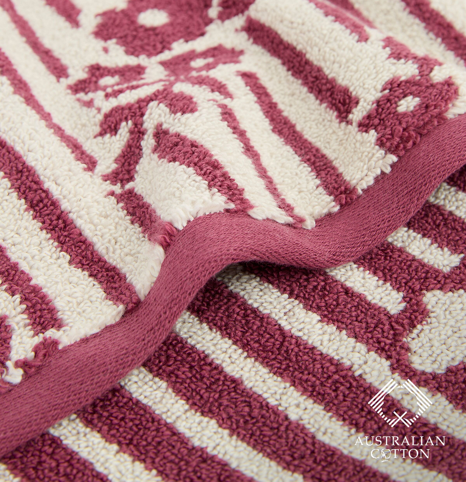 Floral Stripe Australian Cotton Bath Towel