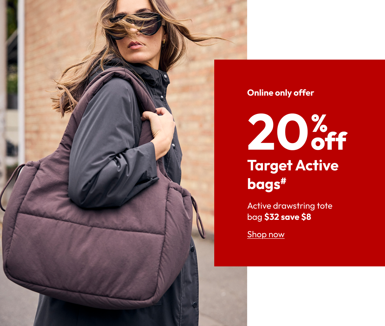 20% off Target Active bags