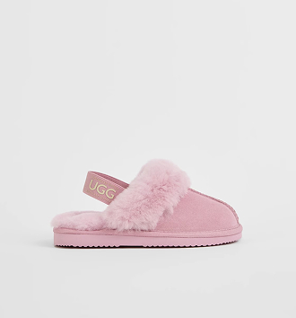 Australian Design UGG leather and sheepskin elastic scuff slippers