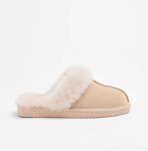 Australian Design Ugg sheepskin and leather slipper scuff