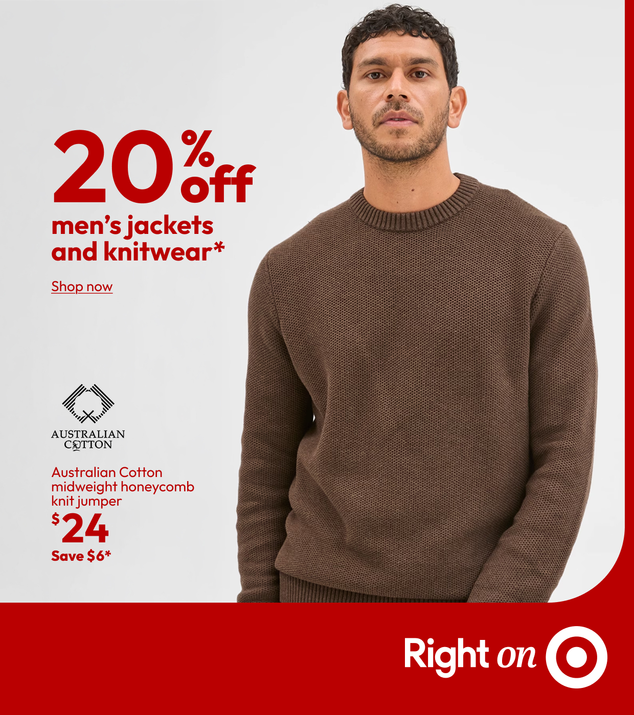 20% off men's jackets and knitwear*