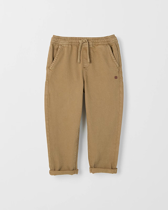 Elastic waistband loose fit denim jeans