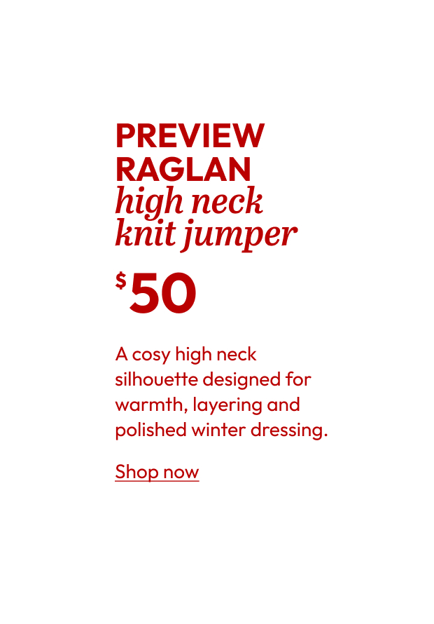 PREVIEW RAGLAN high neck knit jumper
